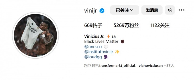  表忠心！維尼修斯將社媒頭像更換為親吻皇馬隊徽照片