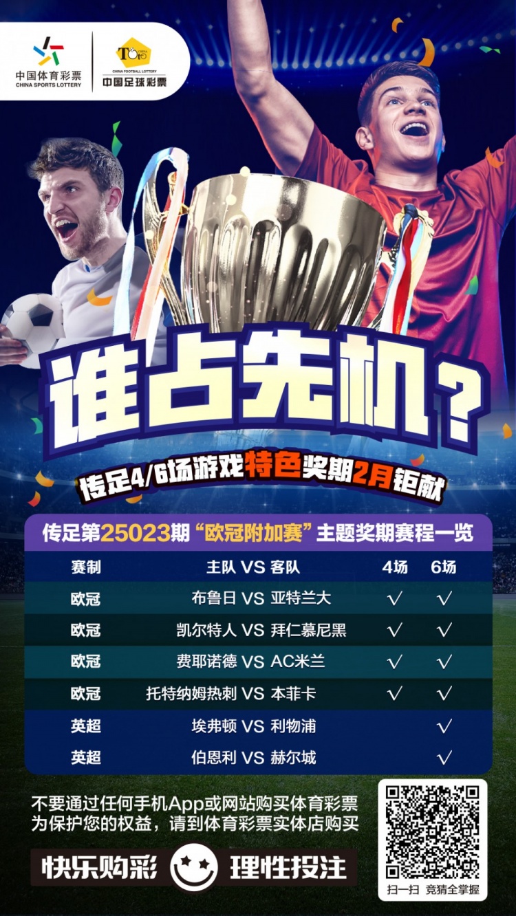  誰占先機(jī)？！傳足特色獎(jiǎng)期第25023期聚焦歐冠附加賽