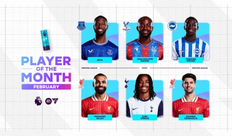  英超2月最佳候選：貝托、馬特塔、明特、薩拉赫、斯賓塞、索博