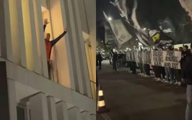  都體：尤文球迷來到酒店外支持新主帥，圖多爾向球迷們揮手致意