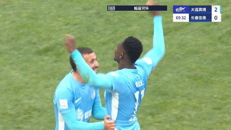  馬萊萊大連處子球！呂焯毅助攻馬萊萊破門，大連英博2-0亞泰