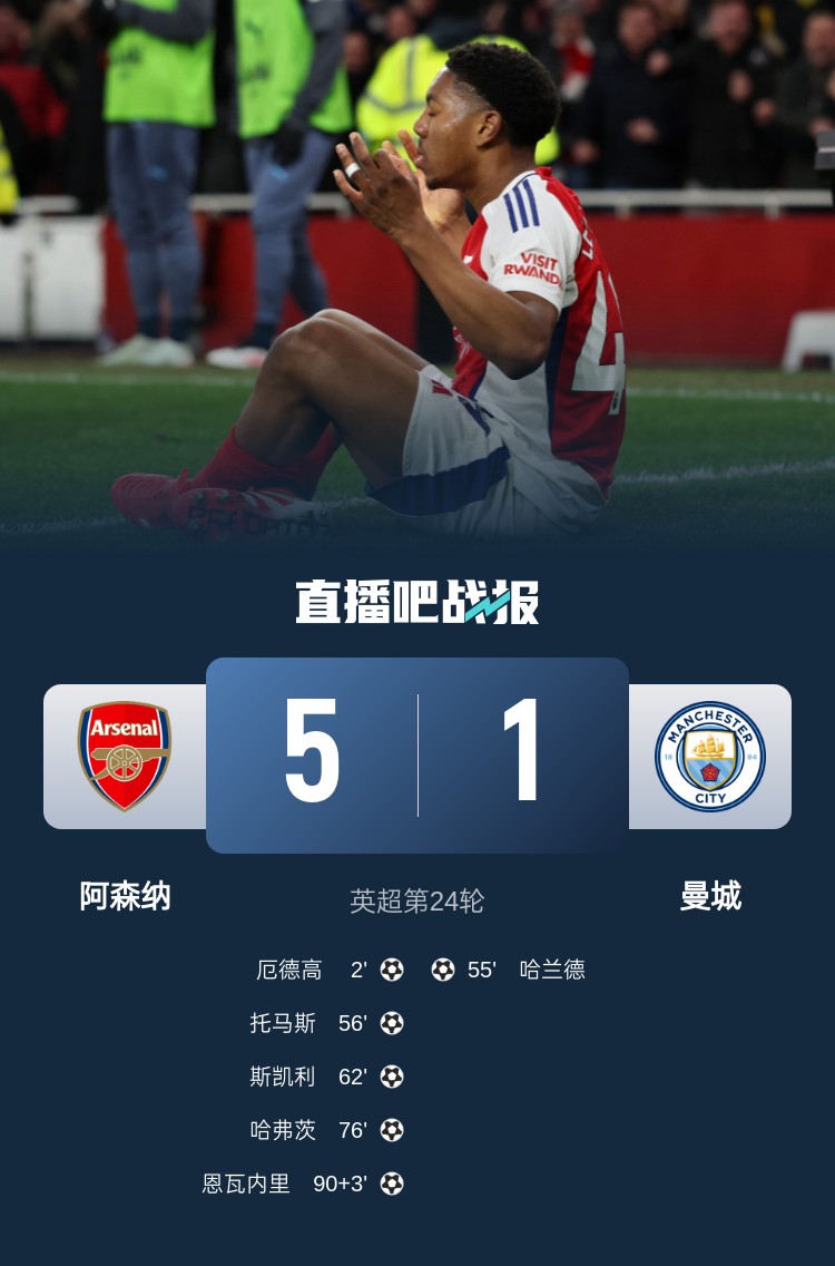  硬氣槍手無畏強敵！阿森納本賽季5-1碾壓曼城，3-0完勝皇馬